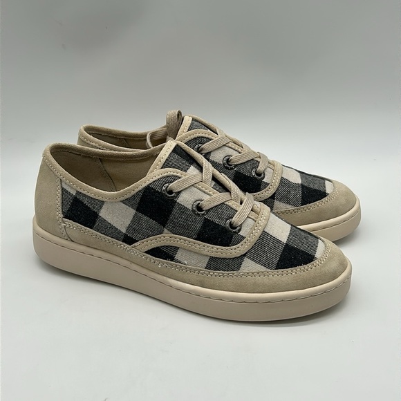 Zodiac Cheezburger Plaid Lace-Up Sneakers Women’s Size 6M Black White Tan NWB - Picture 4 of 12